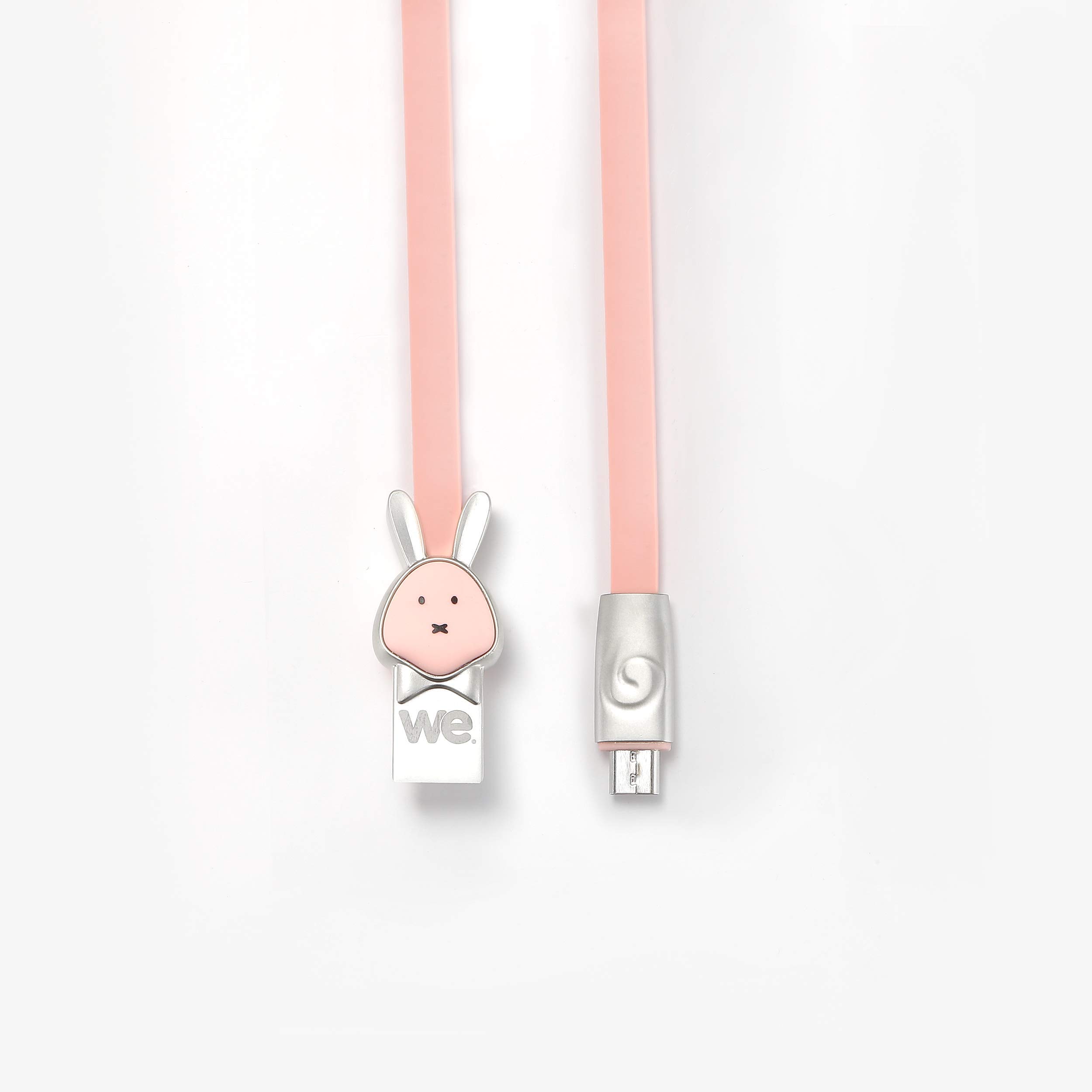 WE C ble lapin USB/micro USB plat1m rose