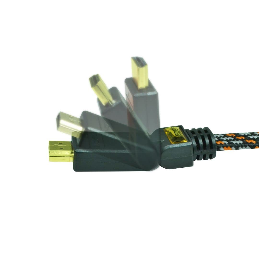 HEDEN Câble HDMI 1.4 M/M, fiche or 2 mètres, nylon tressé