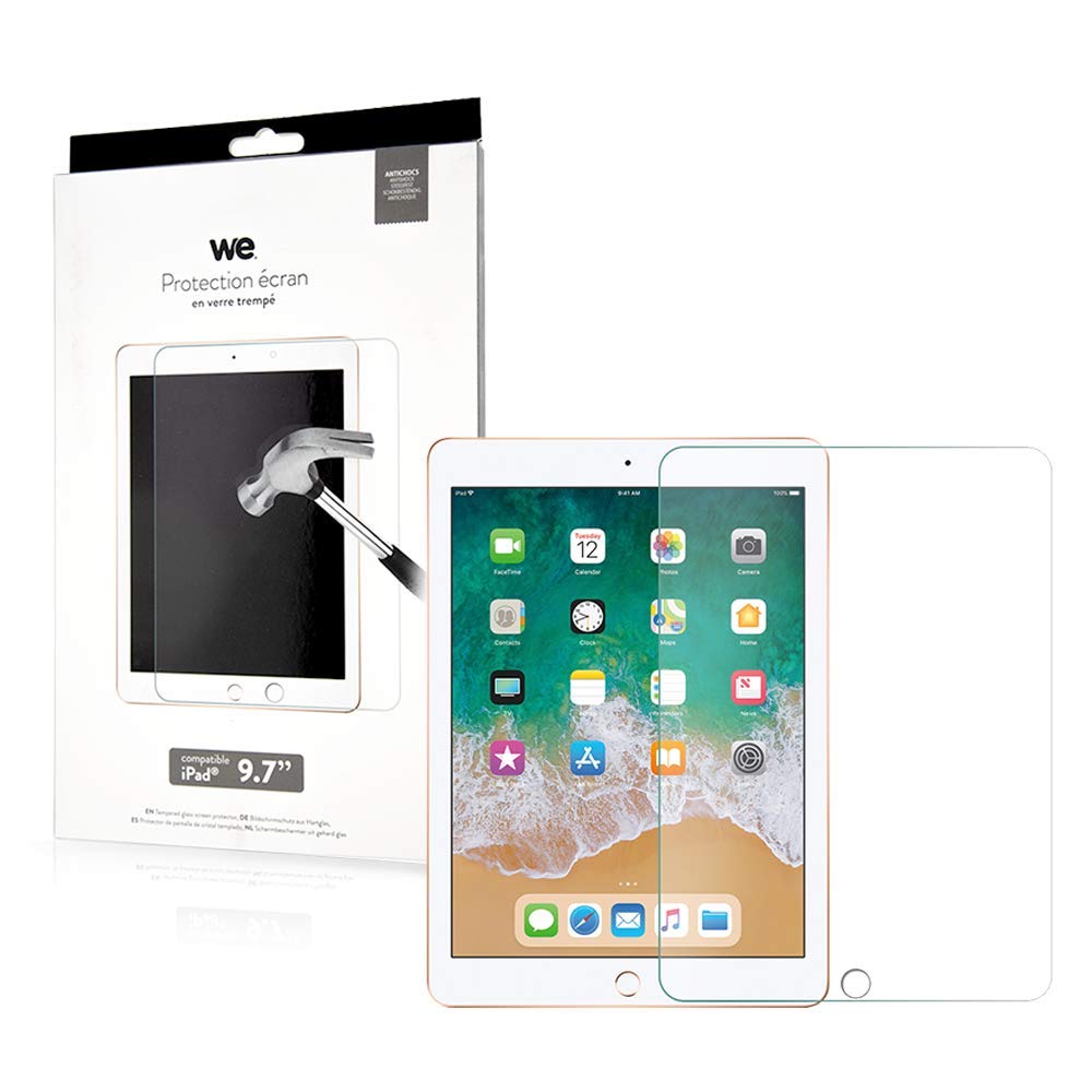 WE Protection d'écran iPad 9.7'' (2016 2017, 2018) Conception en verre trempé anti-
