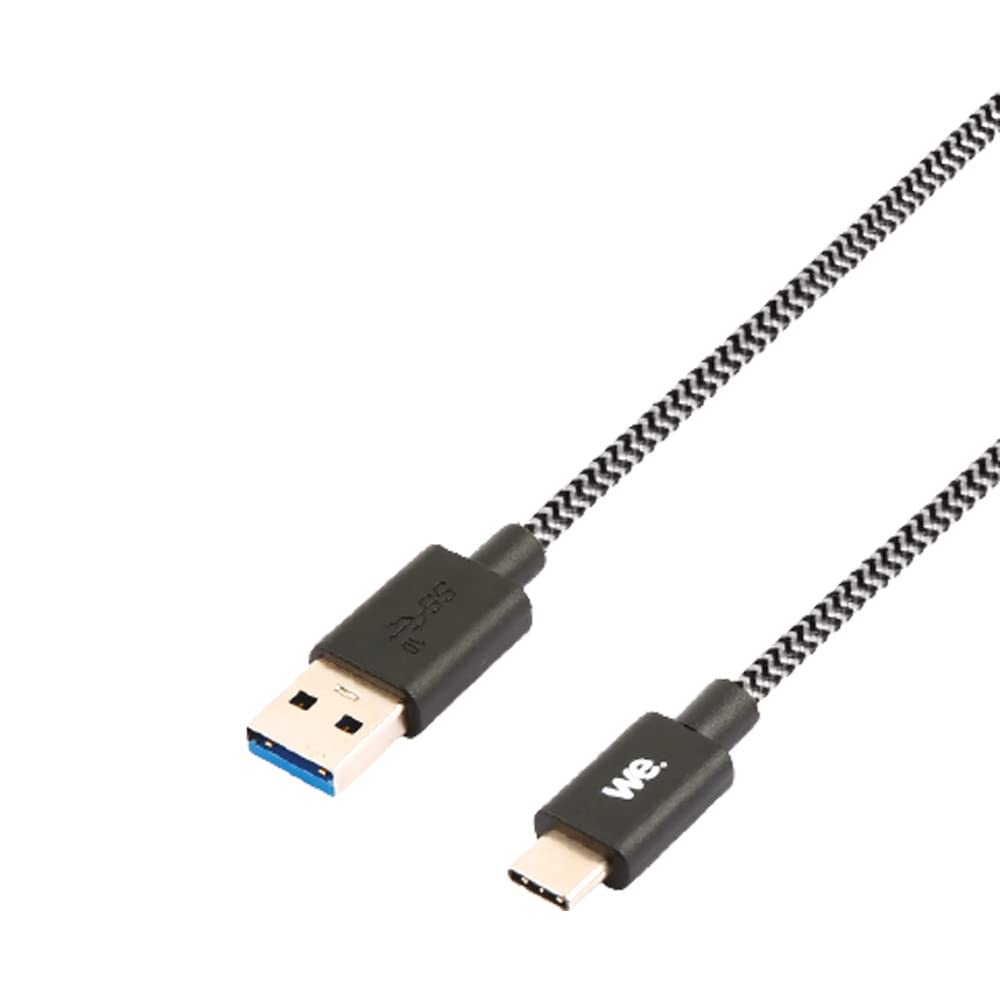 WE C ble USB-C m le/USB A m le tressé 2 m