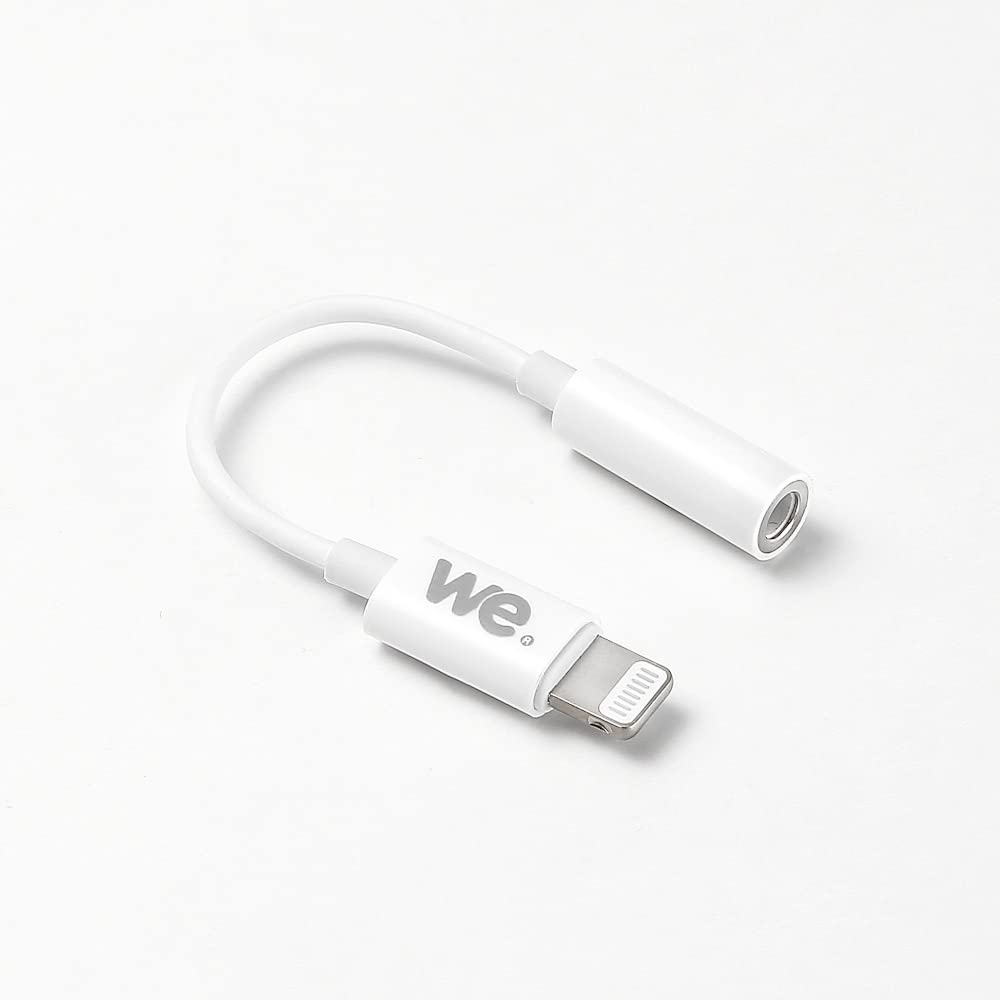 WE Cable Lightning vers Jack audio 3,5mm M/F 15cm (Blanc)
