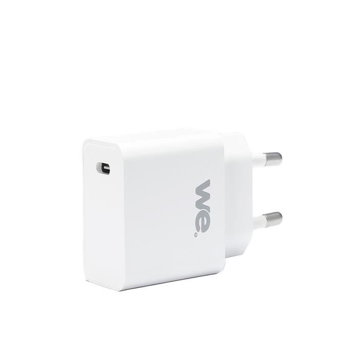 WE Bundle chargeur USB-C + c ble Chargeur 1 port USB-C 18W, PD3.0 +1 C ble USBC/USB