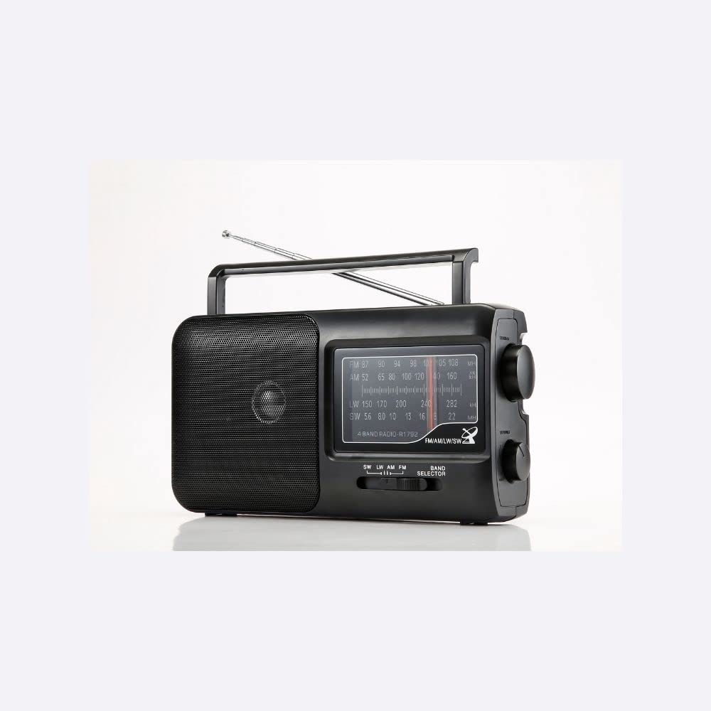WE Radio grandes ondes AM/FM Prise casque jack 3.5mm, poignée de transport intégré