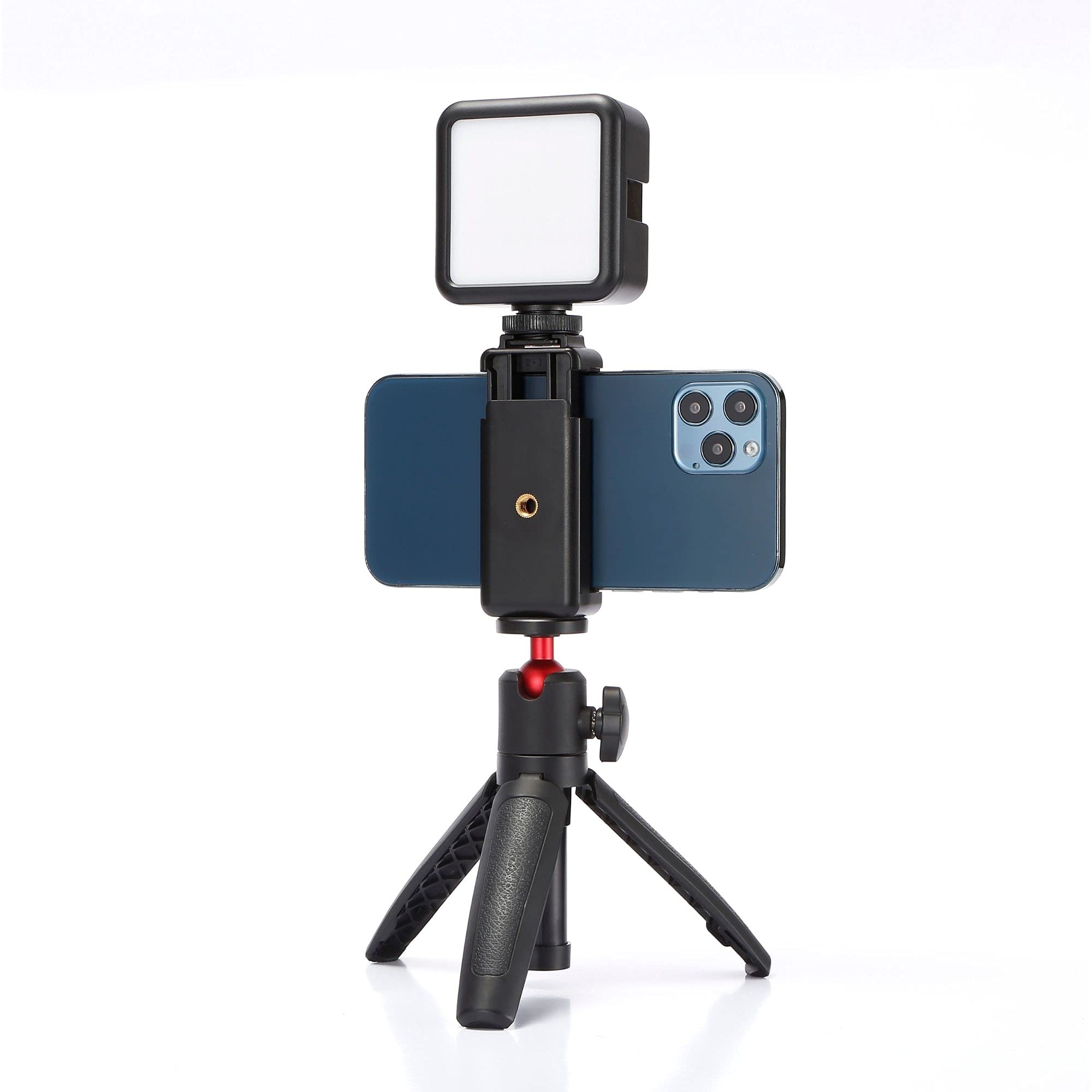 WE Modèle du produit : Vlog Kit pour Caméra Vidéo Smartphone Trépied Hauteur Réglable Microphone avec Lumière LED