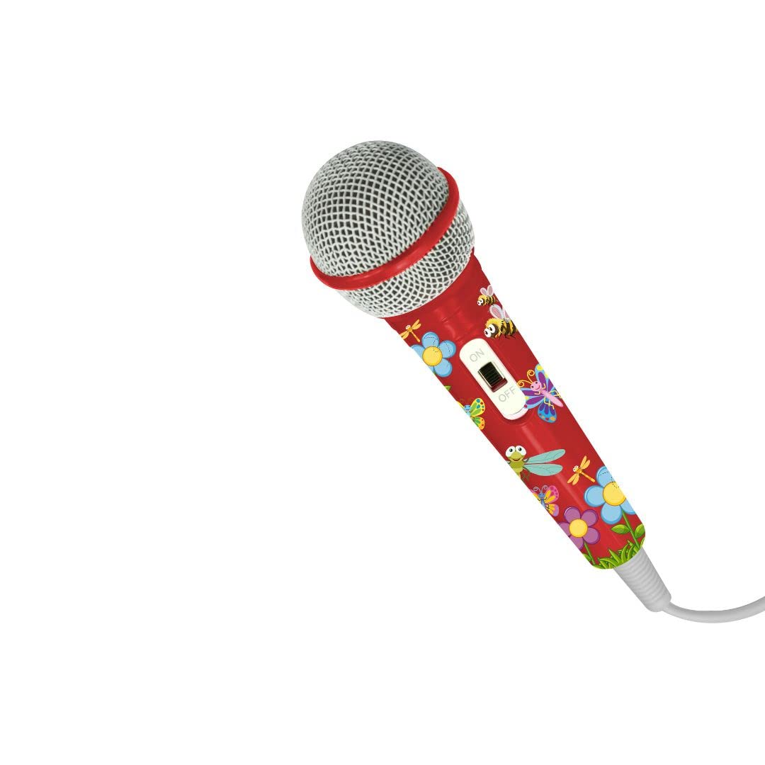 WE Microphone filaire WeKids, en jack 3.5mm, longeur du cable 2.8m, modèle ROUGE IN