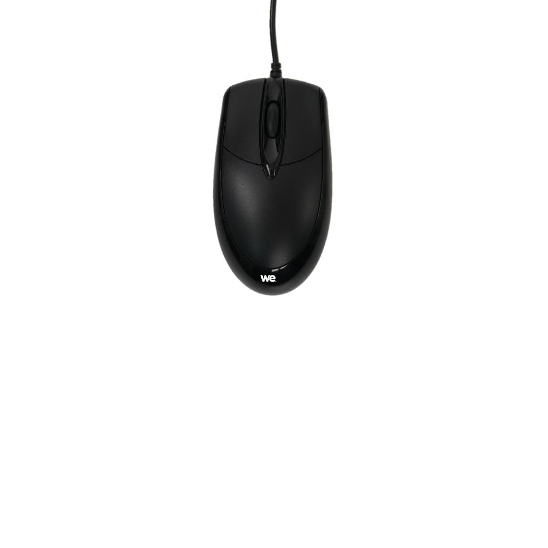 WE Souris filaire optique  1200DPI ,ambidextre, connexion USB, longueur c ble 1.8
