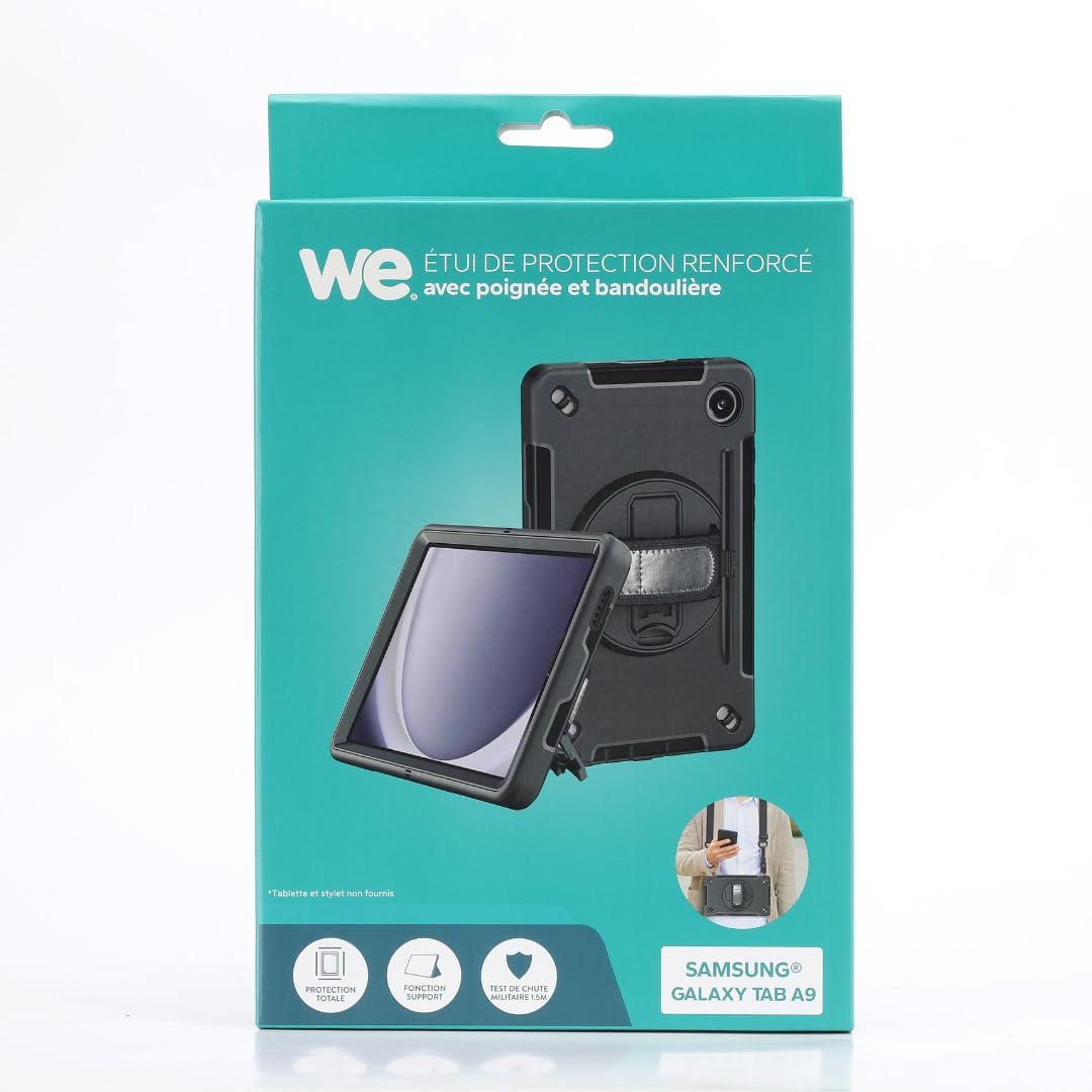 WE *** Etui antichocs pour Samsung Galaxy Tab A9 8.7 (2023) avec poignée rotativ