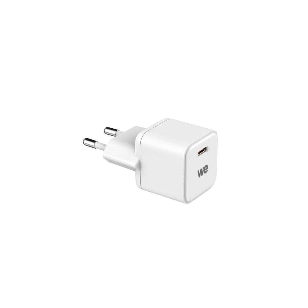 WE Chargeur secteur  GaN 1 Port USB-C : 5V/3A, 9V/2.22A, 12V/1.67A, 20W, Compatib