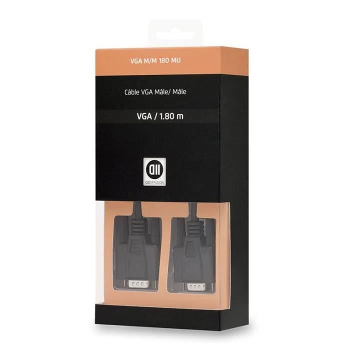 D2 Diffusion Cable VGA 1,80m M/M (Noir)