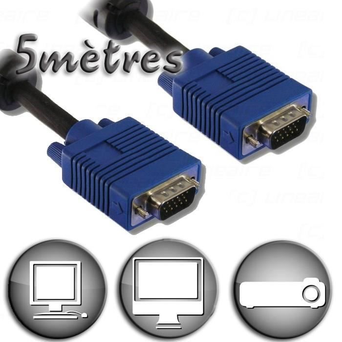 LINEAIRE Câble VGA HD15 Mâle / Mâle