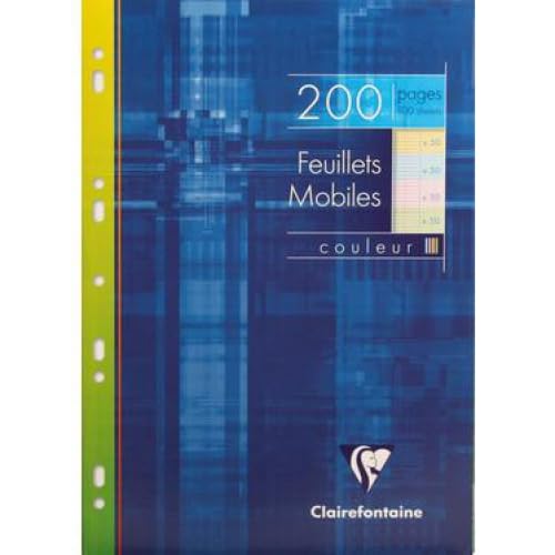 Clairefontaine Lot de 200 Copies simples perforées Grands Carreaux 90gr A4 (Couleurs Assorties)