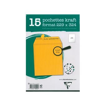 Clairefontaine Set de 15 pochettes Kraft 229 x 324 mm