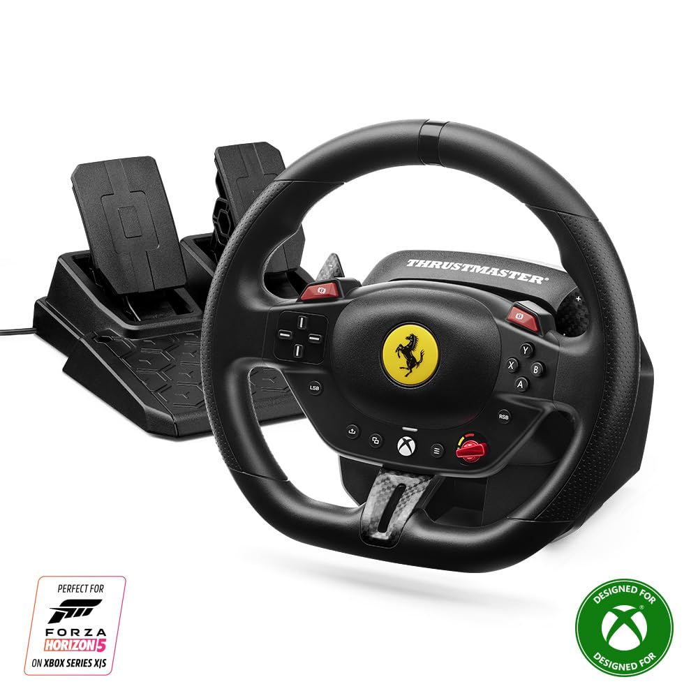 Thrustmaster Volant gaming  T98 Ferrari 296 GTS + Pédalier T2PM Noir pour Xbox Series XS Xbox One et PC