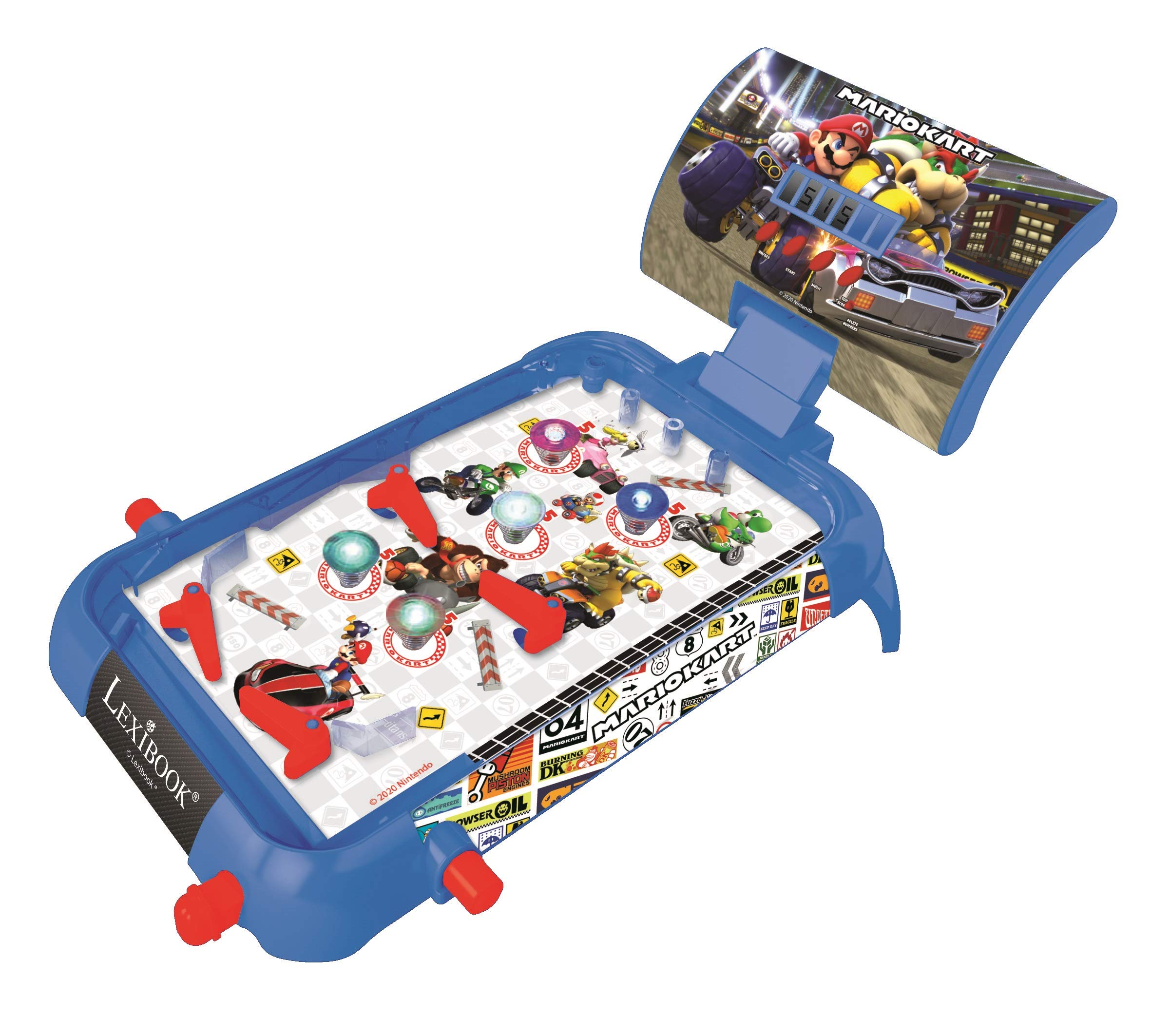 Lexibook Jeu d'adresse Flipper électronique Mario Kart avec effets sonores et lumineux