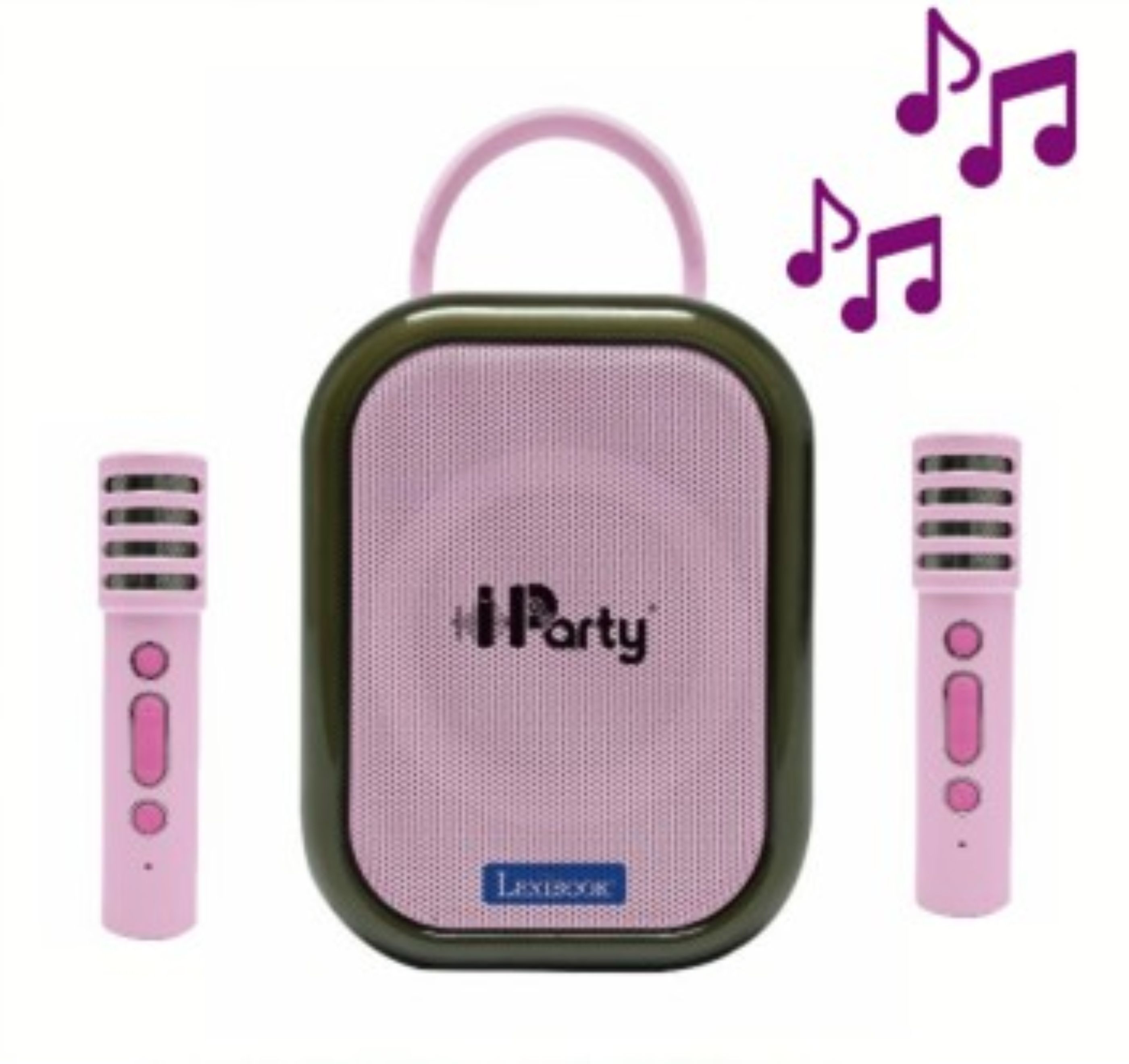 Lexibook Karaoke Bluetooth Rose avec 2 micros sans fil