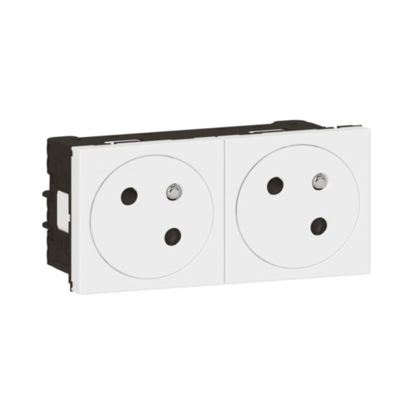 LEGRAND Prise secteur Mosaic double 45x45 45° 10/16 A