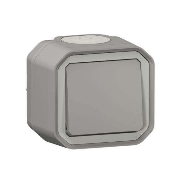LEGRAND Poussoir étanche complet Plexo 1 poste gris