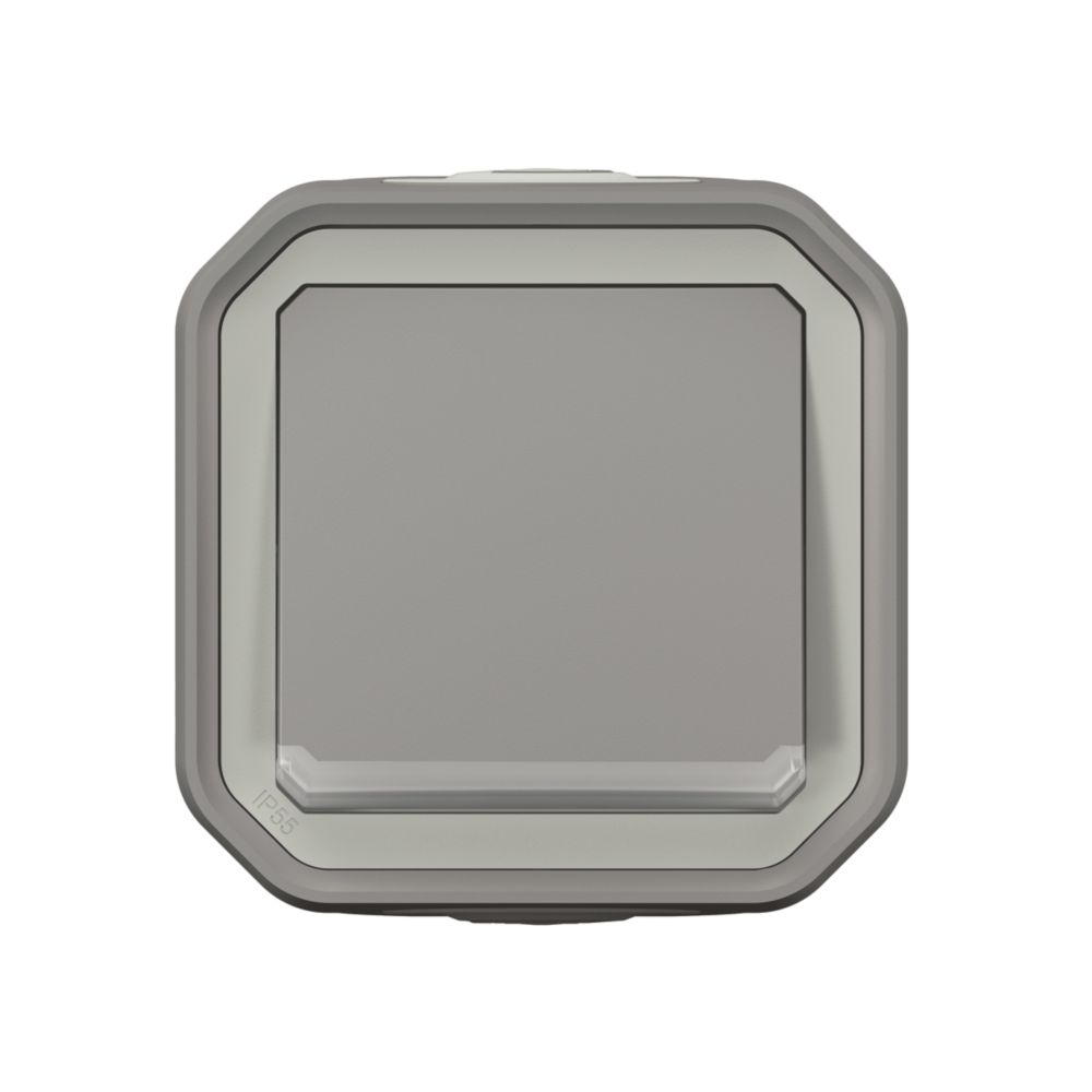 LEGRAND Poussoir avec témoin 1 poste étanche complet gris Plexo