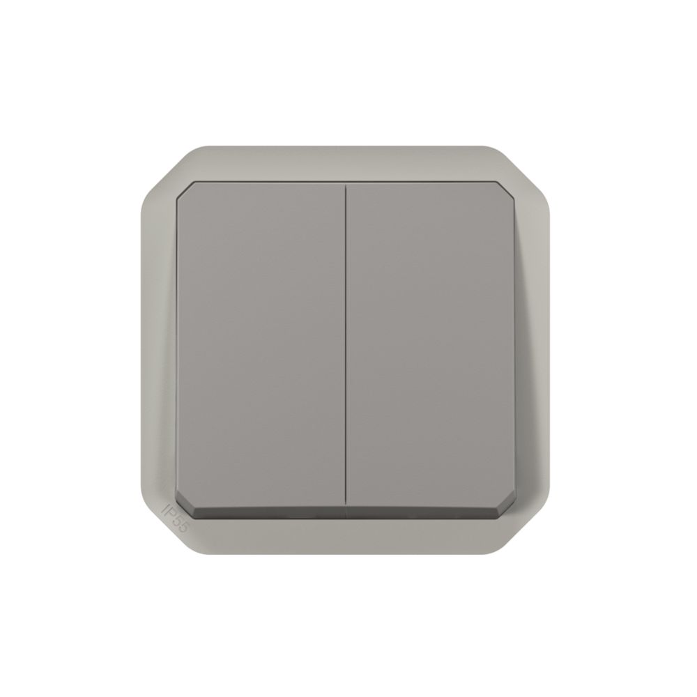 LEGRAND Double va-et-vient 1 poste étanche composable gris Plexo