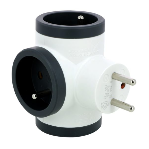 LEGRAND Adaptateur blanc 3 prises sans fusible 16A,