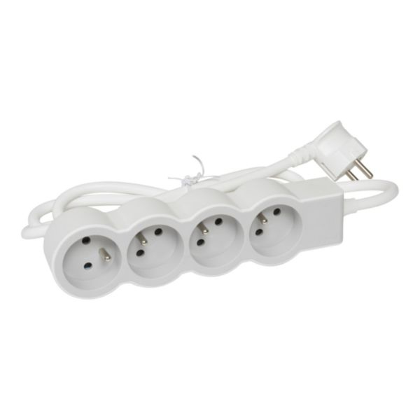 LEGRAND Bloc multiprise à 4 prises sans interrupteur 16A, 1,5m blanc