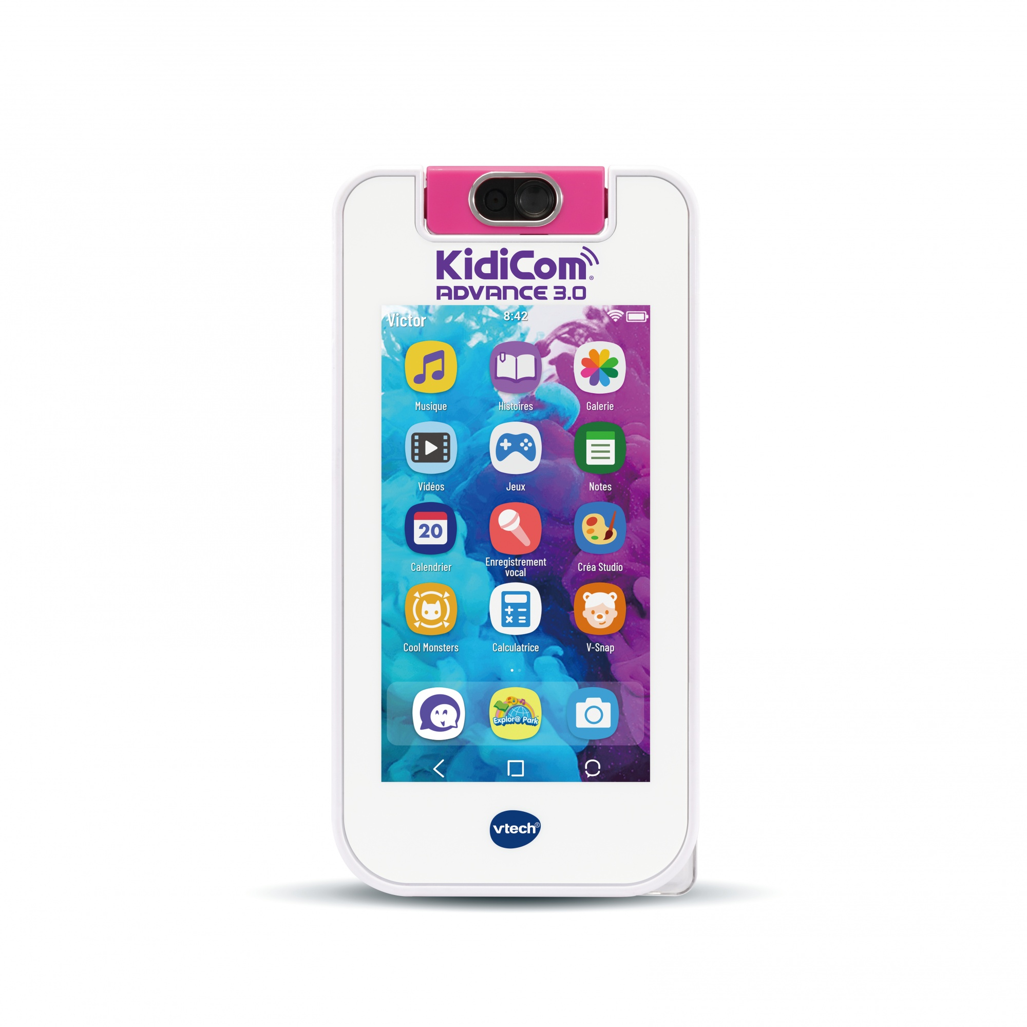 VTech lecteur mp4 kidicom advance 3.0 blanc et rose
