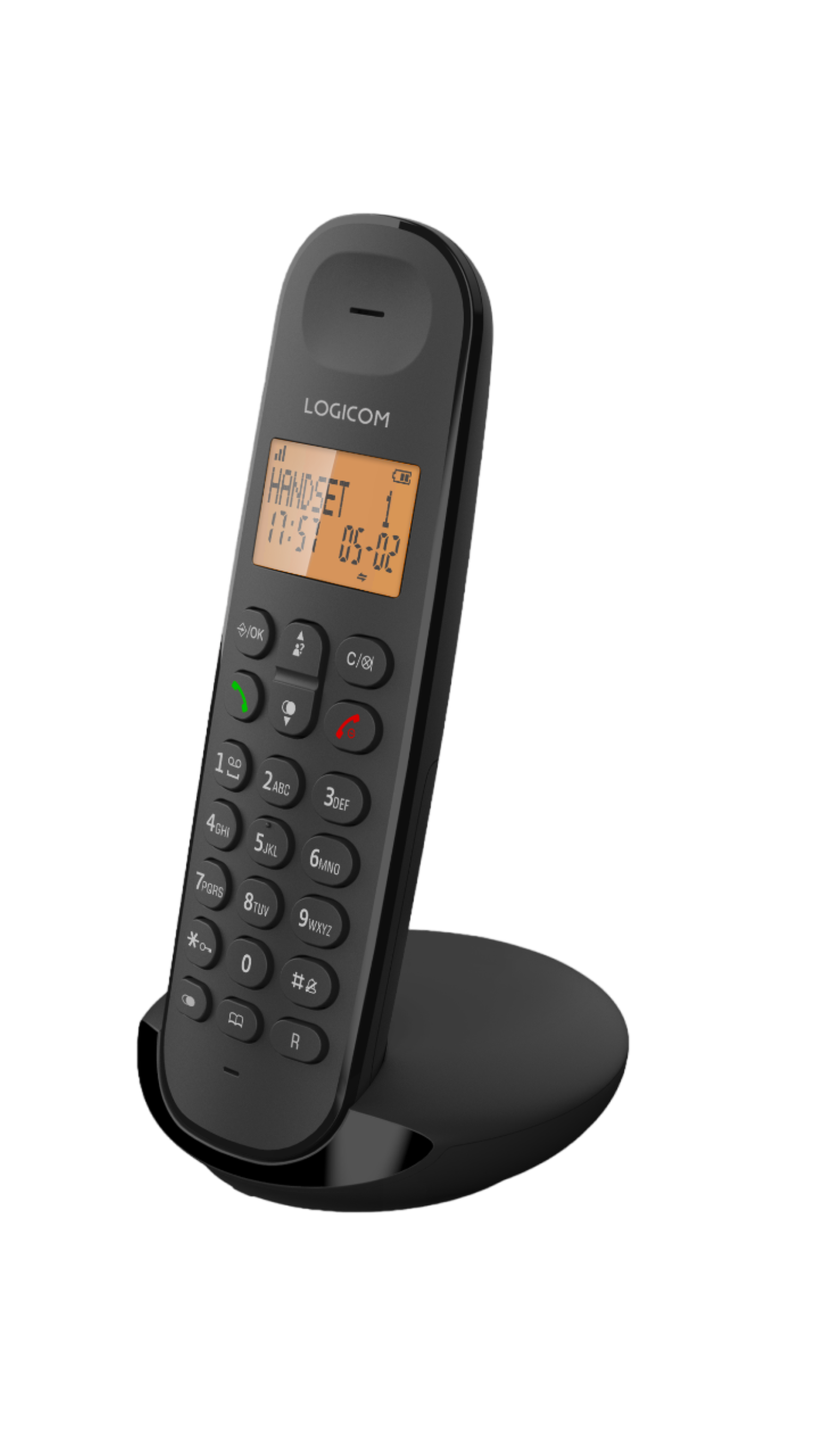 LOGICOM Téléphone fixe sans Fil Iloa 100 Noir