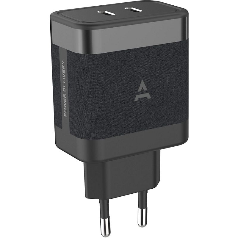 adeqwat chargeur secteur usb c x2 65w noir