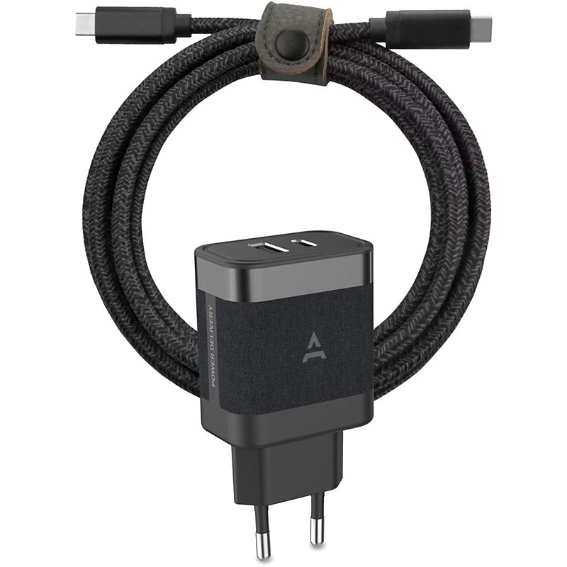 adeqwat chargeur usb c chargeur usb c x2 65w +cable usb-c noir
