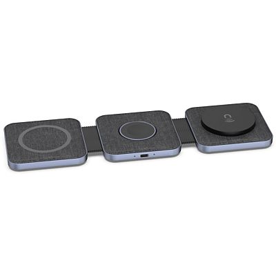adeqwat chargeur induction sans fil magsafe 3 en 1 plat pliable