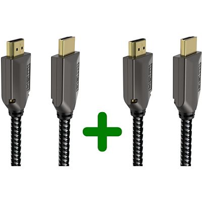 adeqwat cable hdmi x2 hdmi 2.1 droit noir 1m5