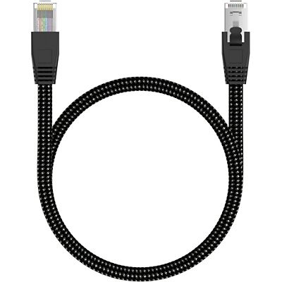 adeqwat cable ethernet 5m droit cat8 noir