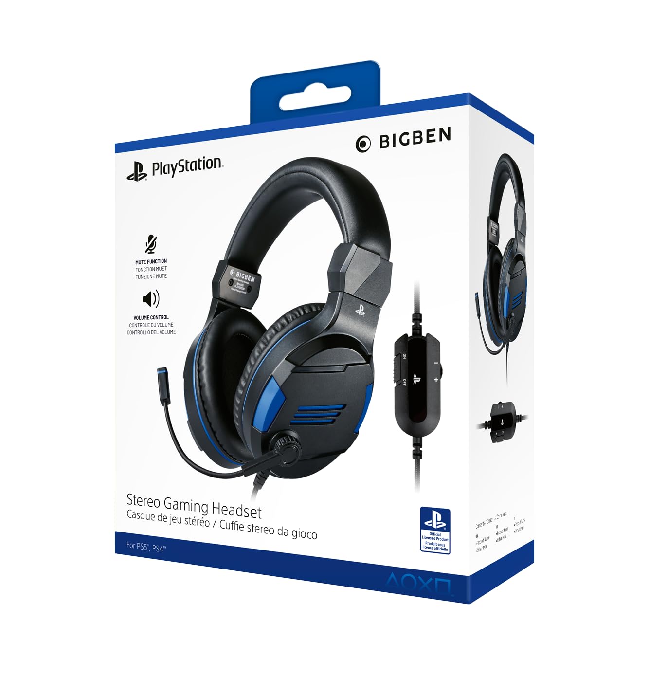 BIG BEN Micro-casque Gaming Stéréo Noir pour PS4, PC, Mac et Appareils mobiles