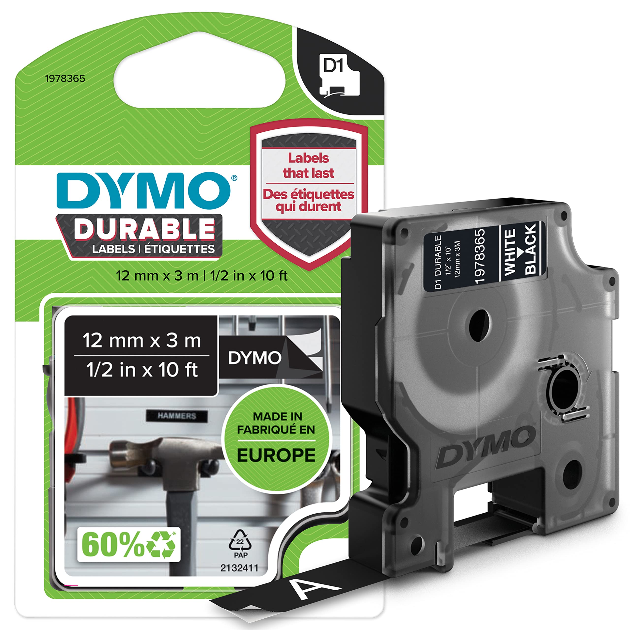 DYMO D1 ORIGINAL Hochleistungs-Schriftband Vinyl