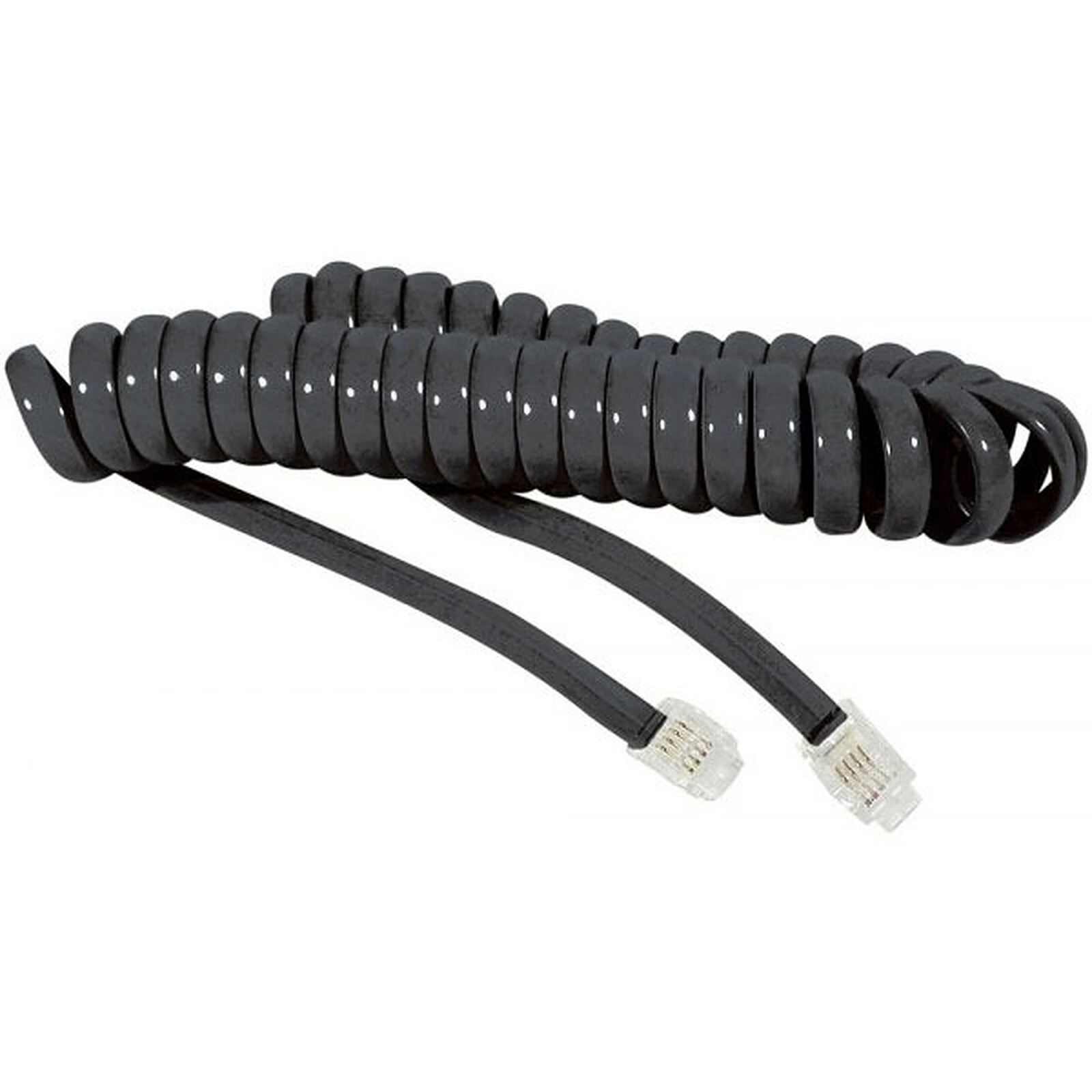 GENERIQUE Câble RJ9 à spirale mâle/mâle (2 mètres)