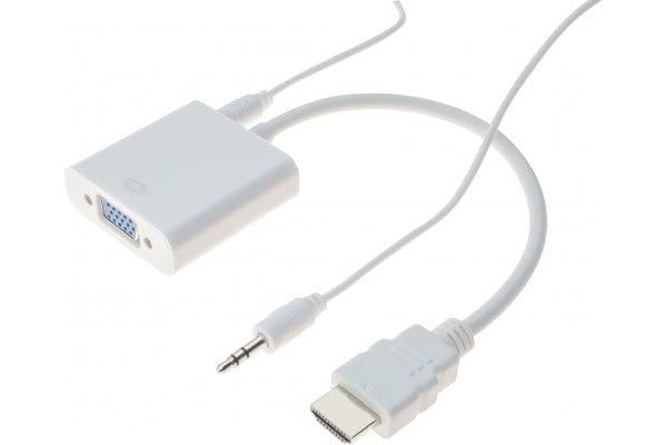 Dacomex Adapt. HDMI Male/VGA Femelle (HD15) + audio Blanc