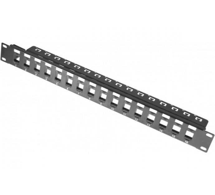 DEXLAN Panneau 1U 16 ports UTP keystone avec support cables