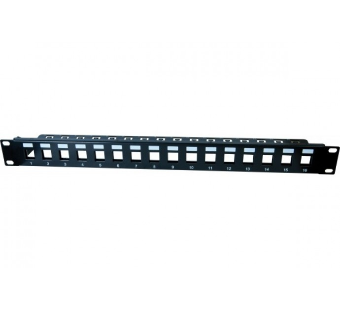 DEXLAN Panneau 1U 16 ports STP keystone avec support cables