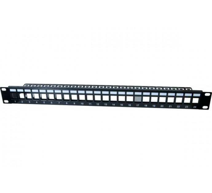 DEXLAN Panneau 1U 24 ports STP keystone avec support cables