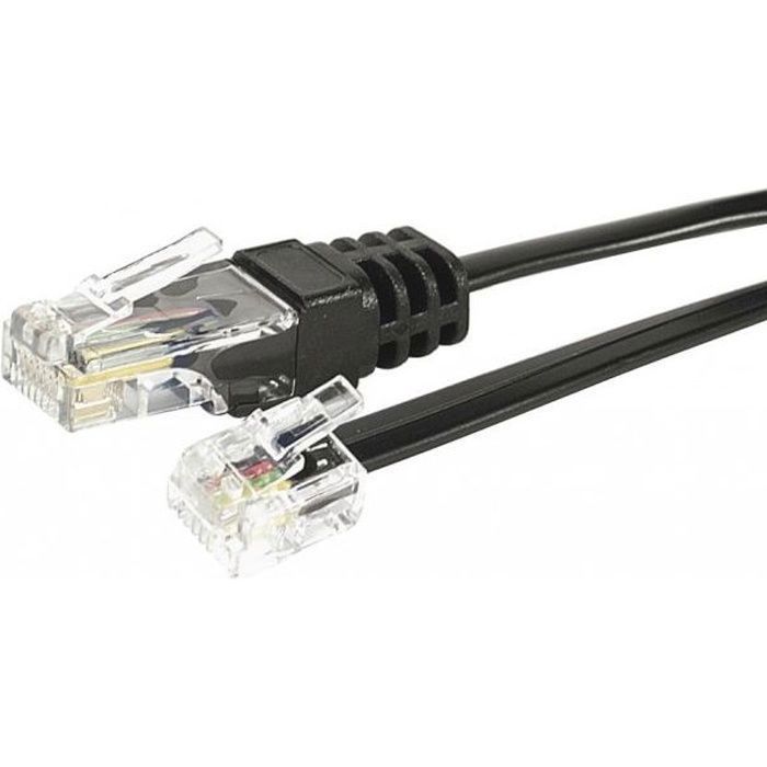 GENERIQUE Cordon téléphonique RJ11 / RJ45 noir