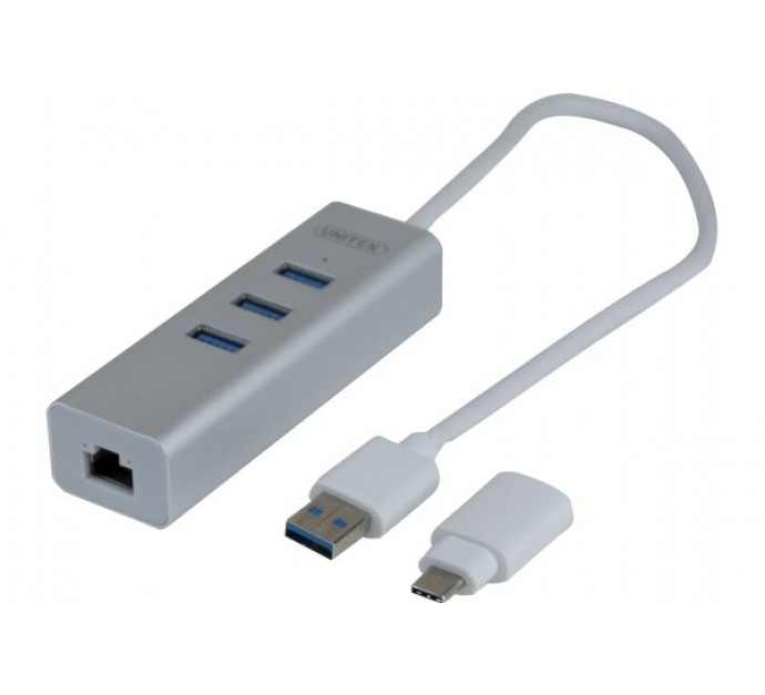 GENERIQUE Adapt. USB 3.0 metal Gigabit + HUB + Convert. USB Type C
