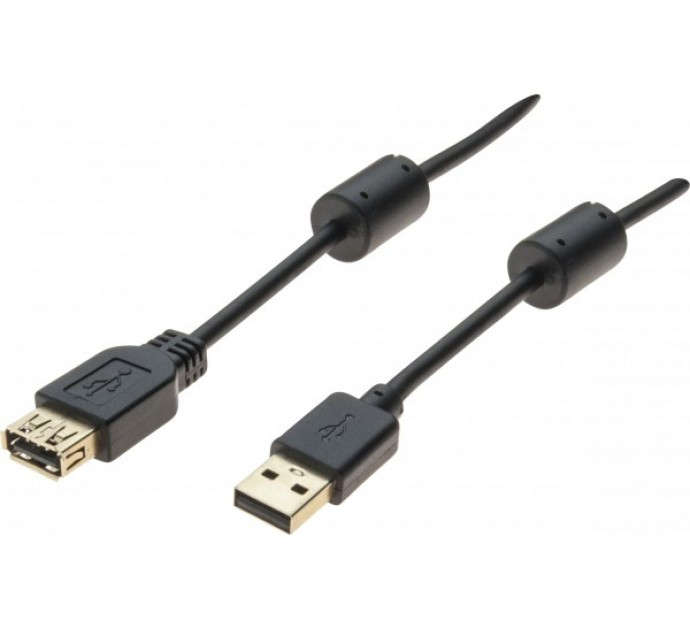 GENERIQUE Rallonge USB 2.0 type A / A  avec ferrites noire