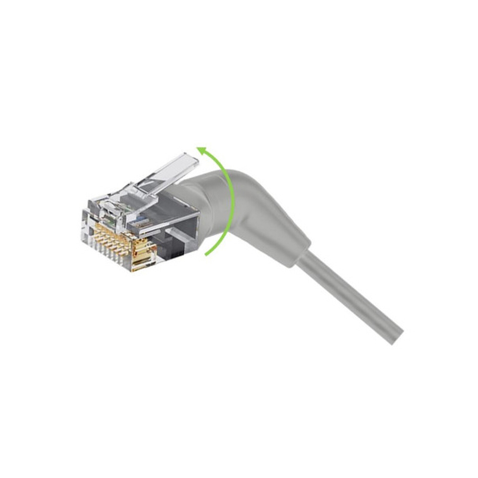 GENERIQUE Câble RJ45 Cat 6a U/FTP 1 m orientable 360° (Gris)