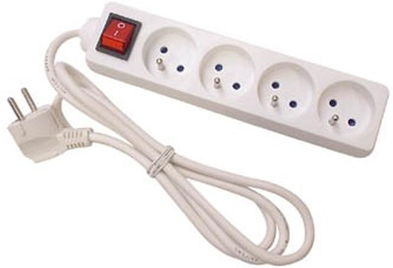 GENERIQUE Multiprise 4 prises avec interrupteur (Blanc)