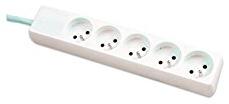 DEXLAN Multiprise 5 prises 1m (Blanc)