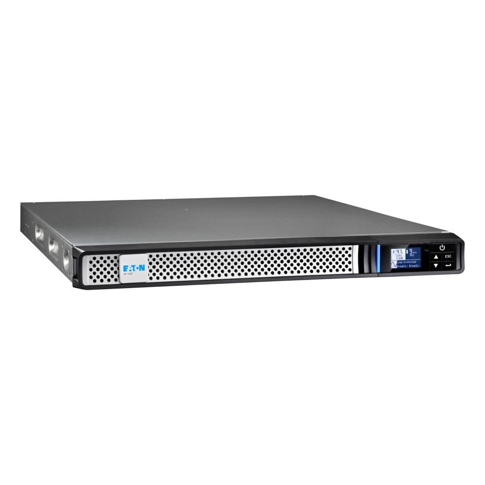 EATON Modèle du produit : Protection d'équipements informatiques professionnels (réseau, serveur, stockage), Onduleur 5P Gen2, 1150VA, 700W, line-interactive, rack 1U, 10mins d'autonomie à 50% de charge, entrée C14, sortie 6 (C13), garantie 3 ans