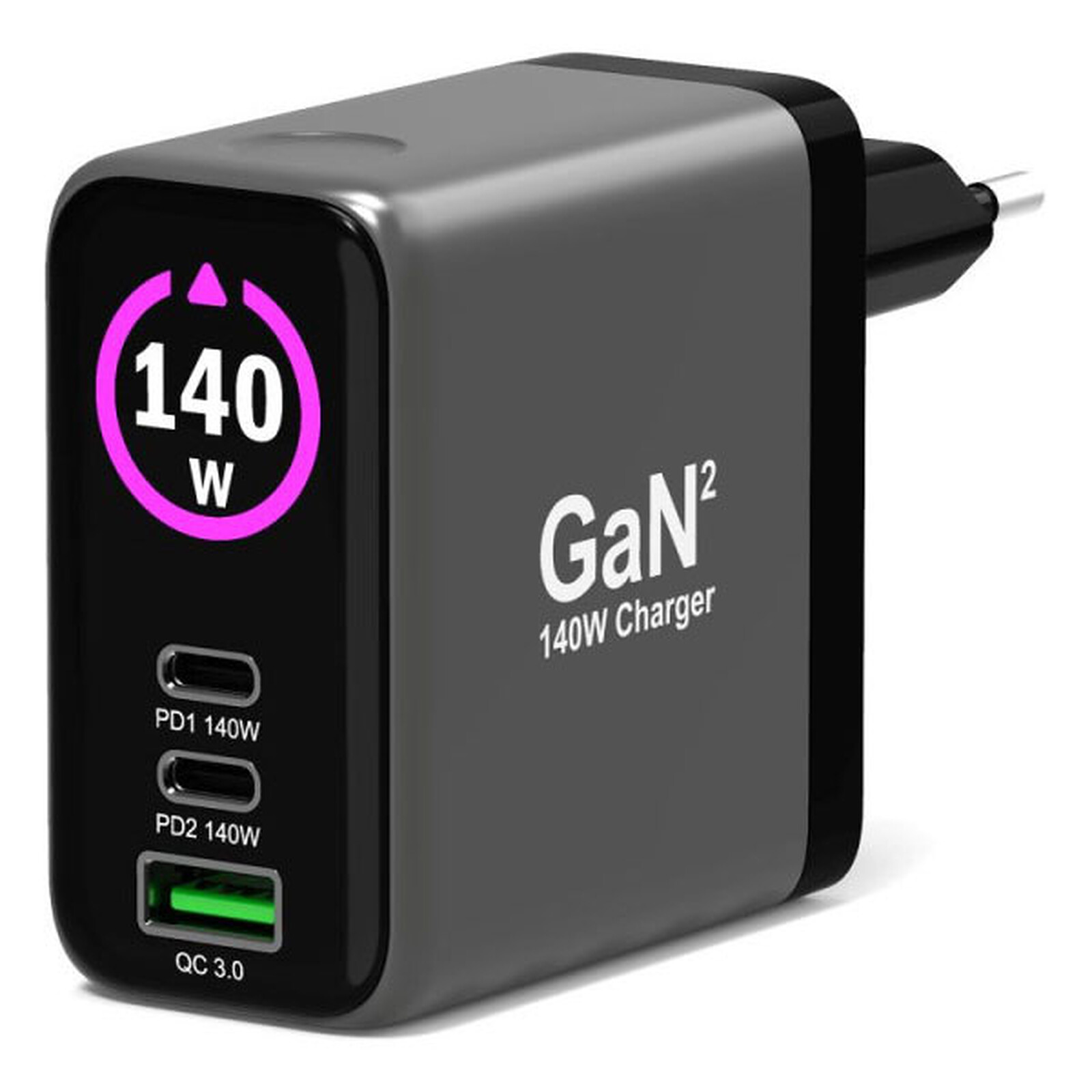 PORT DESIGN Wall Charger Type-C PD 140W GaN PD 3.1 for MacBook PRO C to C Cable 2m EU