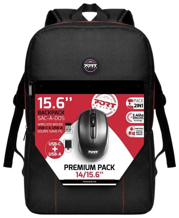 PORT DESIGN Premium Bundle Laptop Backpack & Wireless Mouse