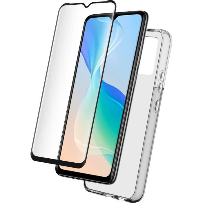 Bbc Pack de Protection BigBen Vivo Y76 5G Coque Transparente + Verre trempé