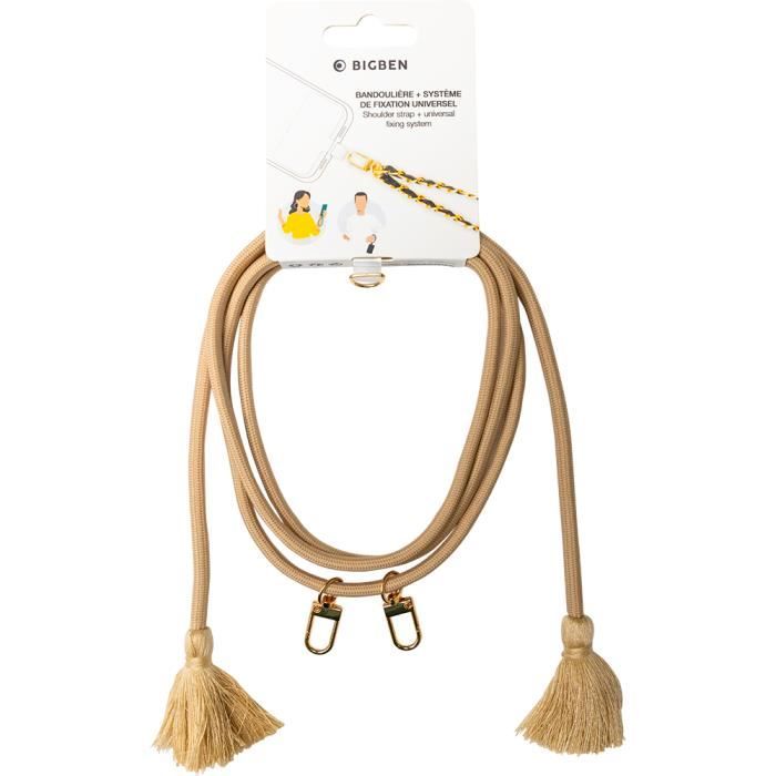 Bbc Coque bandoulière beige avec pompons